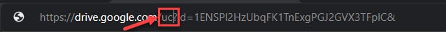 remove uc from google drive link