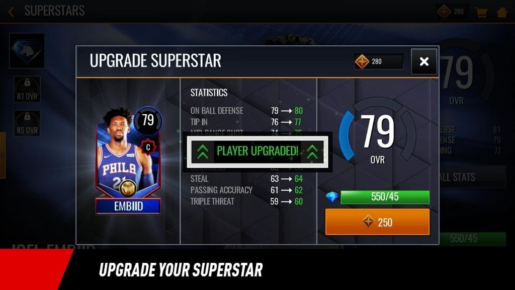 nba live mobile players database